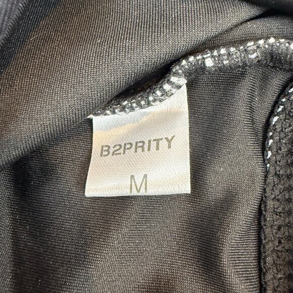 NWT B2Prity Black White One Piece Bathing Suit Flattering Front Cross Neckline - Picture 10 of 16